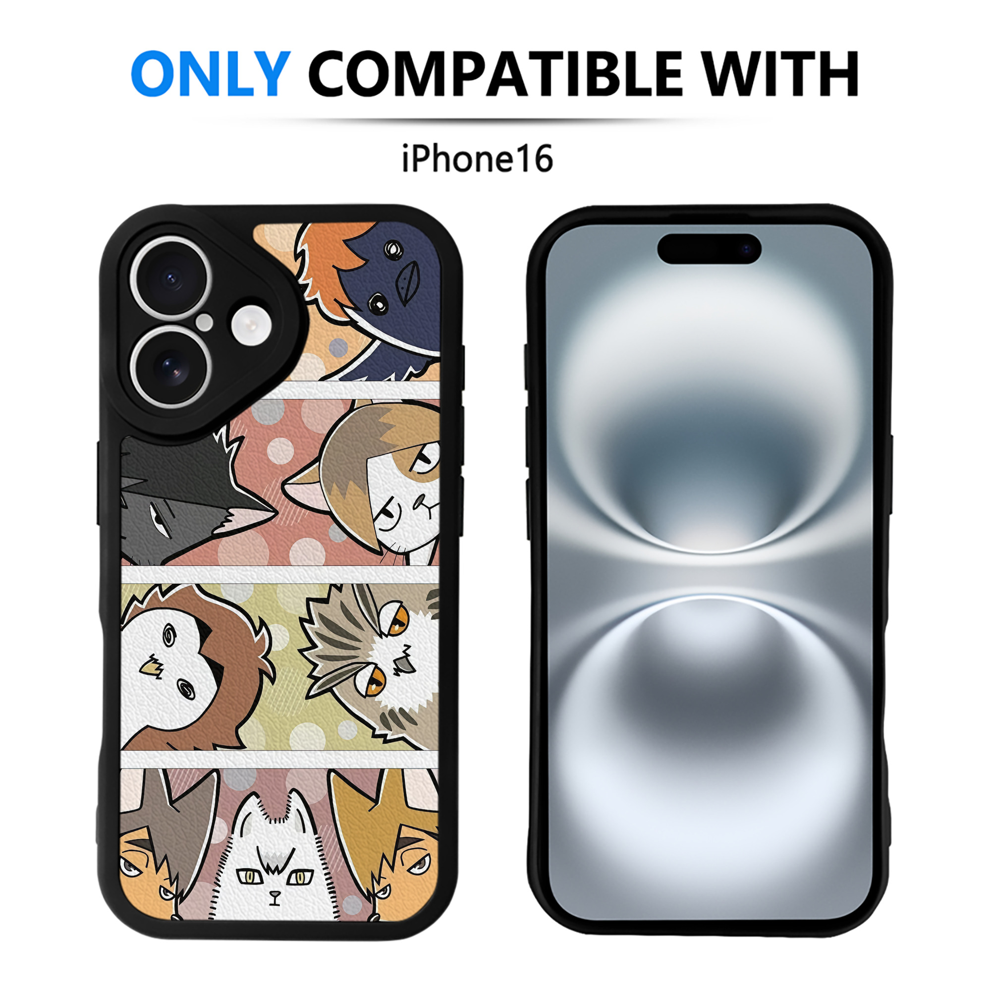 （画像用） ハイキュー!! Haikyu!! 【iPhone 16シリーズ対応】シリコンスマホケース（レザー調） 材質：シリコン